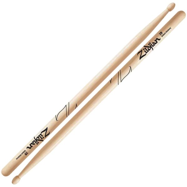 2B Nylon Tip Hickory Drumsticks with Black DIP
