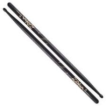 7A Wood Tip Hickory Drumsticks, Black