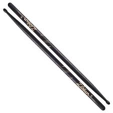 7A Wood Tip Hickory Drumsticks, Black