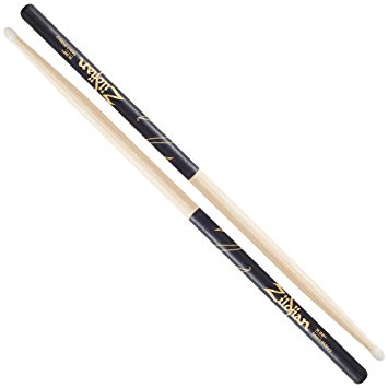 7A Nylon Tip Hickory Drumsticks with Black DIP