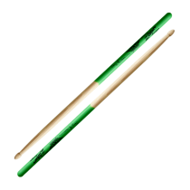 Joey Kramer Artist Series Wood Tip Hickory Drumsticks with Green DIP