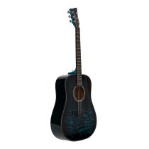 Dreadnought Acoustic Guitar, Full Size, Blue Burst Quilt