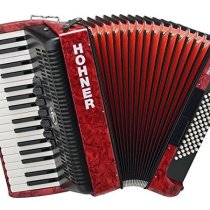 Hohner Piano Accordion Bravo III 72, Pearl Red
