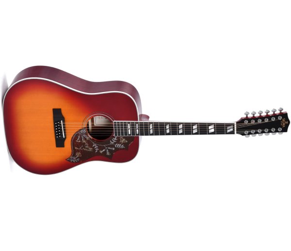 SG Series Dreadnought 12-String Acoustic-Electric Guitar With Case, Polished Gloss with Vintage Cherry Sunburst