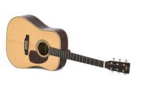Dreadnought Acoustic Guitar Solid Spruce Top with Case, Natural