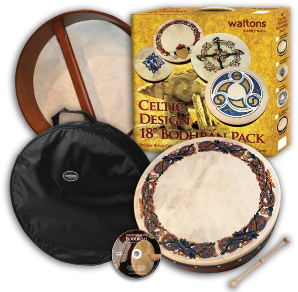 Waltons 18″ Celtic Design Bodhran Pack | Animals