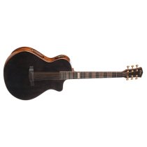Masterpiece Modern Acoustic / Electric Guitar With Case, Transparent Black