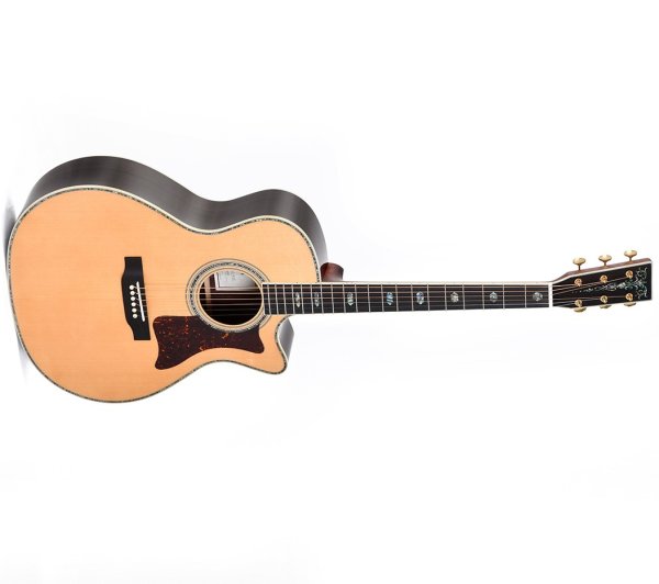 Grand OM Acoustic / Electric Guitar With Softshell Case, Natural Gloss