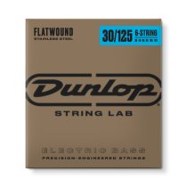 Flatwound Stainless Steel 6-String Electric Bass Strings, Long Scale (30-125)
