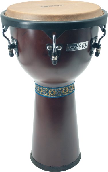 12" Djembe with Comfort Rim and Natural Skin Head, Brown