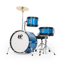 3-Piece Junior Drum Set Complete With Throne, Blue Sparkle Finish