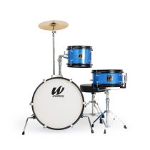 3-Piece Junior Drum Set Complete With Throne, Blue Sparkle Finish