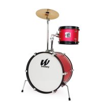 3-Piece Junior Drum Set Complete With Throne, Red Sparkle Finish
