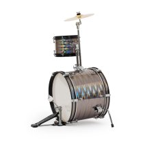 3-Piece Junior Drum Set Complete With Throne, Prismatic Finish
