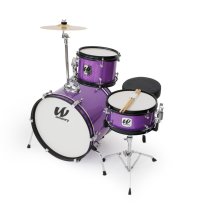 3-Piece Junior Drum Set Complete With Throne, Purple Sparkle Finish