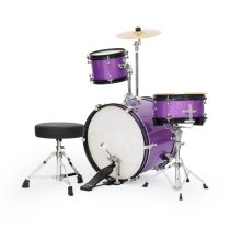 3-Piece Junior Drum Set Complete With Throne, Purple Sparkle Finish