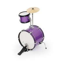 3-Piece Junior Drum Set Complete With Throne, Purple Sparkle Finish