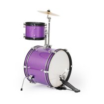 3-Piece Junior Drum Set Complete With Throne, Purple Sparkle Finish