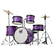 5-Piece Junior Drum Set Complete With Hardware, Cymbals & Throne, Purple Sparkle Finish