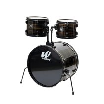 400 Series 5-Piece Stage Drumset With 22" Bass Drum & Throne, Black Woodgrain