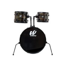 400 Series 5-Piece Stage Drumset With 22" Bass Drum & Throne, Black Woodgrain
