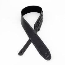 2.5″ Leather Strap with White Double Stitching, Black