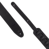 2.5" Leather Strap with White Double Stitching, Black