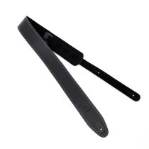2.5" Leather Strap with White Double Stitching, Black