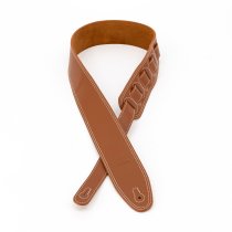 2.5″ Leather Strap with White Double Stitching, Cognac