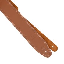 2.5" Leather Strap with White Double Stitching, Cognac