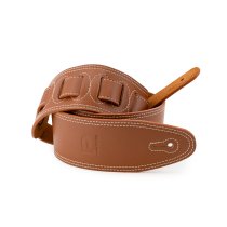2.5" Leather Strap with White Double Stitching, Cognac