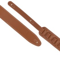 2.5" Leather Strap with White Double Stitching, Cognac