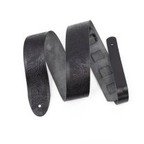 2.5" Leather Strap with Hot Press Design, Black