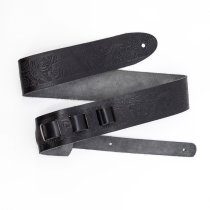 2.5" Leather Strap with Hot Press Design, Black