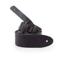 2.5" Leather Strap with Hot Press Design, Black