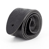 2.5" Leather Strap with Hot Press Design, Black