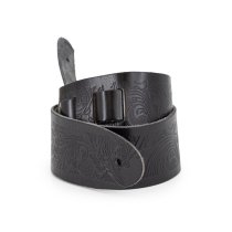 2.5" Leather Strap with Hot Press Design, Black