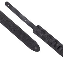 2.5" Leather Strap with Hot Press Design, Black
