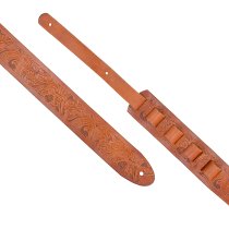 2.5" Leather Strap with Hot Press Design, Cognac
