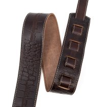 2.25" Leather Strap with Hot Press Design, Brown