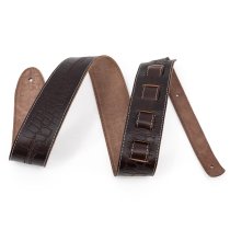 2.25" Leather Strap with Hot Press Design, Brown