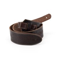 2.25" Leather Strap with Hot Press Design, Brown