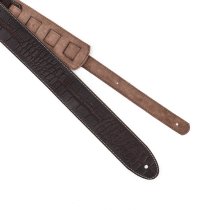 2.25" Leather Strap with Hot Press Design, Brown