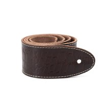 2.25" Leather Strap with Hot Press Design, Brown