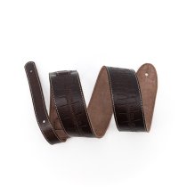 2.25" Leather Strap with Hot Press Design, Brown