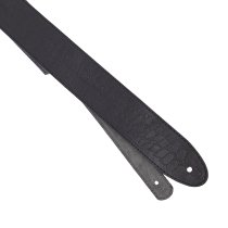 2.25" Leather Strap with Hot Press Design, Black