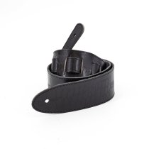 2.25" Leather Strap with Hot Press Design, Black