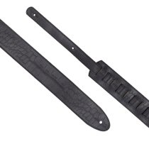 2.25" Leather Strap with Hot Press Design, Black