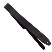 2.5" Leather Strap with Red Double Stitching, Black