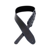 2.5″ Leather Strap with Blue Double Stitching, Black